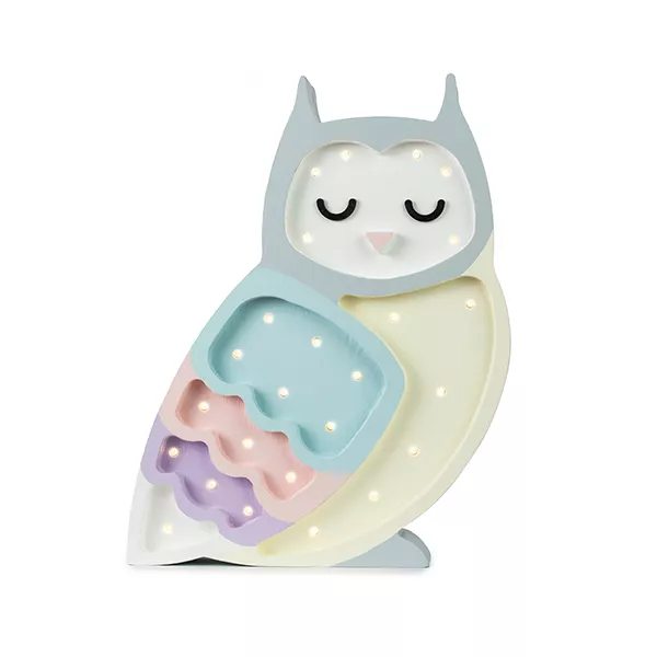 Little Lights, Nattlampa till barnrummet, Uggla pastel - Bild 2