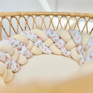 Spjälsängsskydd flätad - Sand Boho Flowers