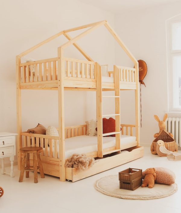 Våningssäng hussäng Bianca 90x190 cm med förvaringslåda