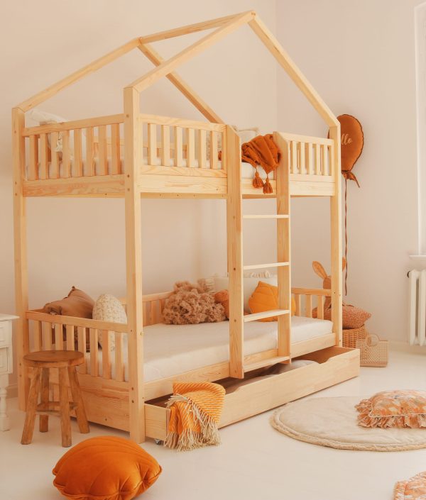 Våningssäng hussäng Bianca 90x190 cm med förvaringslåda