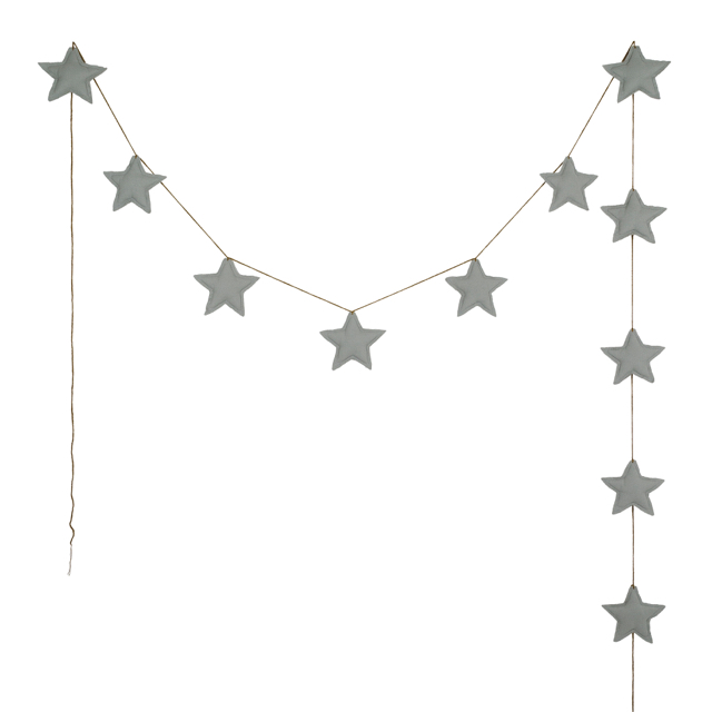 Numero 74, vimpel till barnrummet, Mini Star Silver Grey