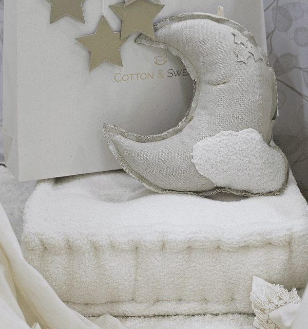 Cotton&Sweets, sittpuff boho boucle, vanilj