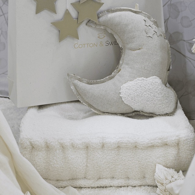 Cotton&Sweets, sittpuff boho boucle, vanilj - Bild 2