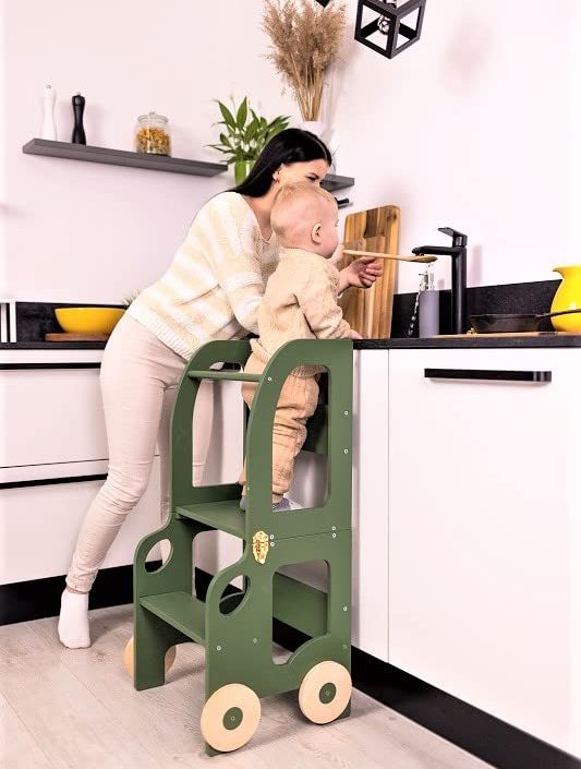 Byggbar kökspall bil, khaki