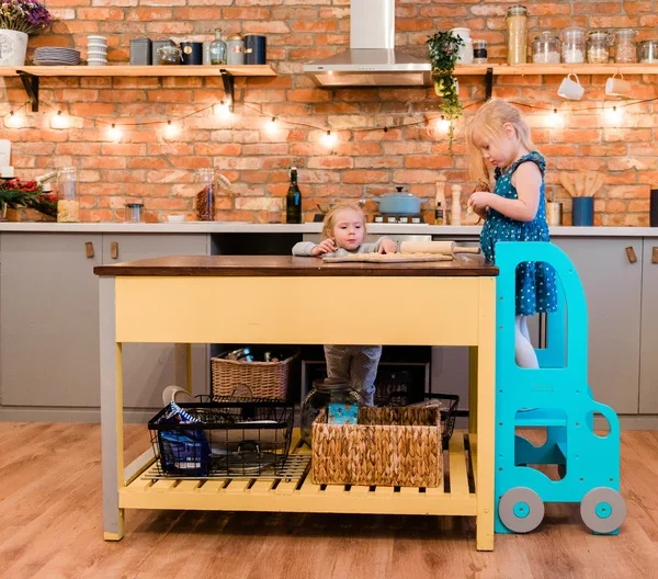 Hjälpa till pall Bil, blå