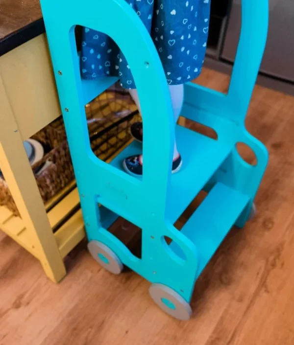 Hjälpa till pall Bil, blå