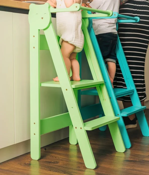 Hjälpa till pall hopfällbar, blå