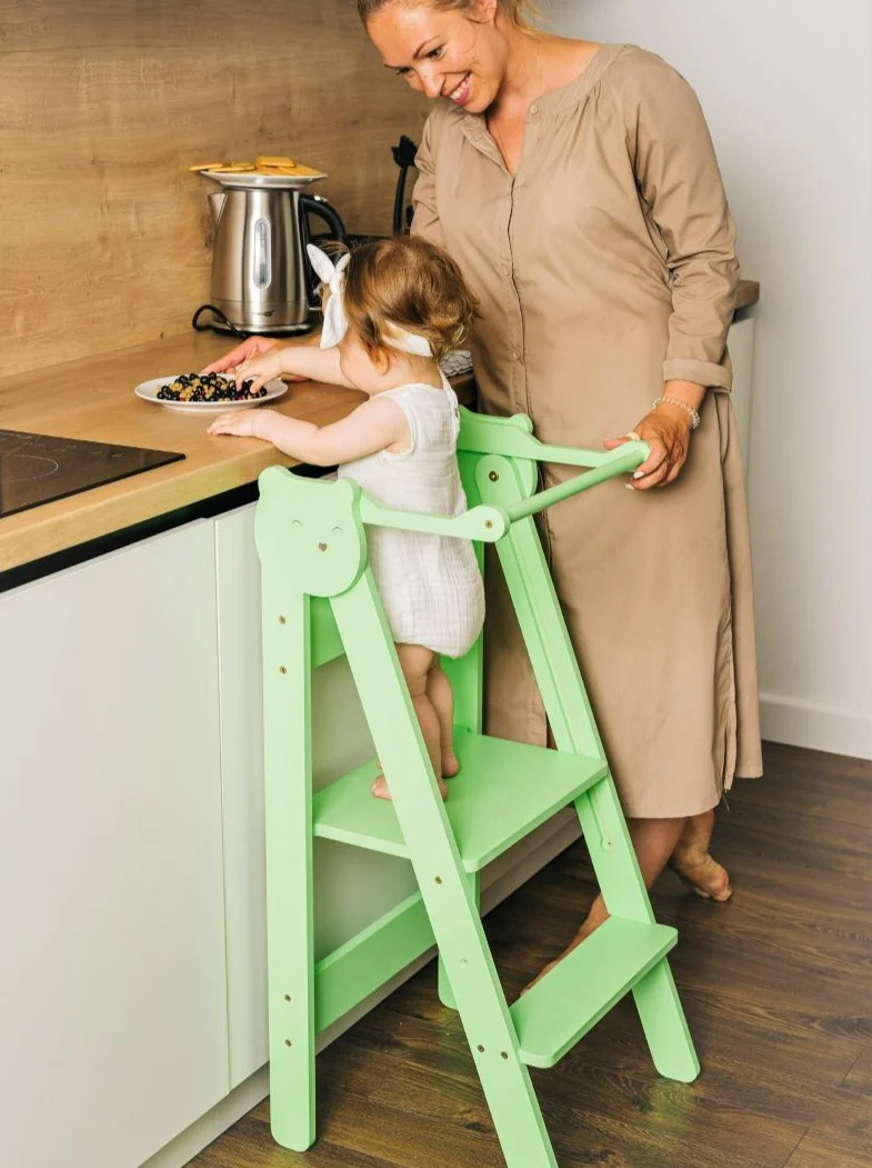 Hjälpa till pall hopfällbar, mint