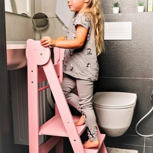 Hjälpa till pall hopfällbar, rosa