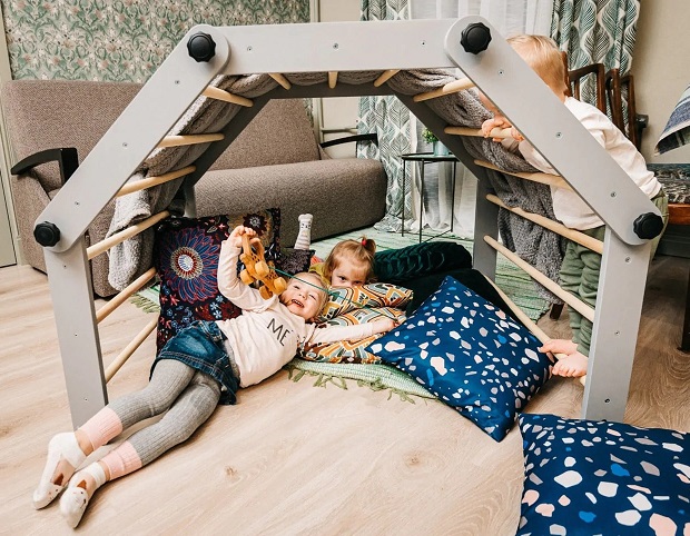 Klätterställning till barnrummet, grå - Bild 12