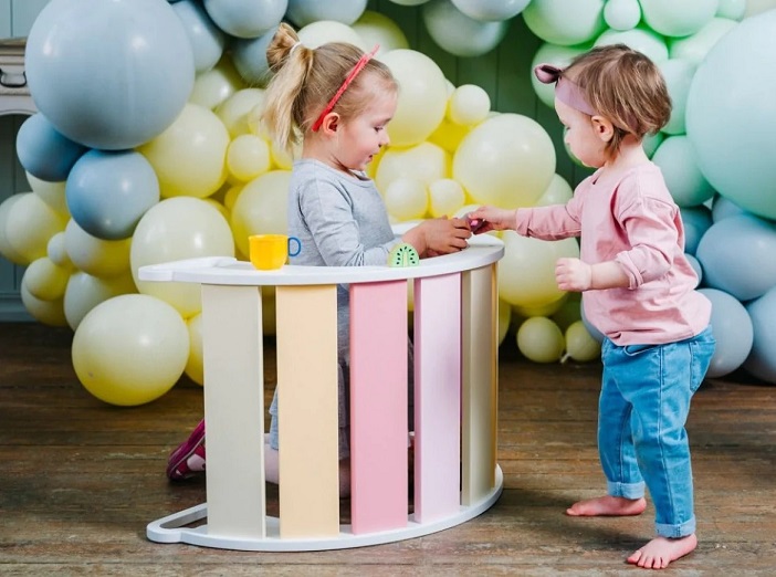 Klättergunga till barnrummet, pastell regnbåge - Bild 3