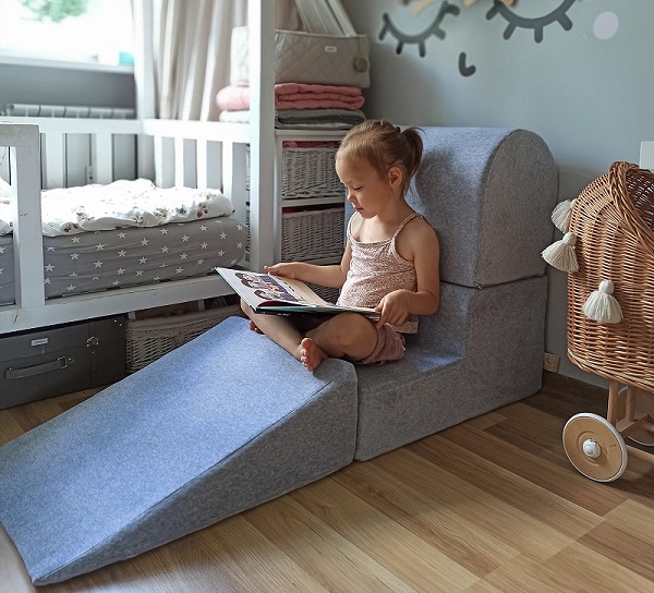 Meow, Byggbar rutschkana lekplats sammet, ljusgrå - Bild 6