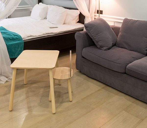 Möbelset kaninstol med bord, natur