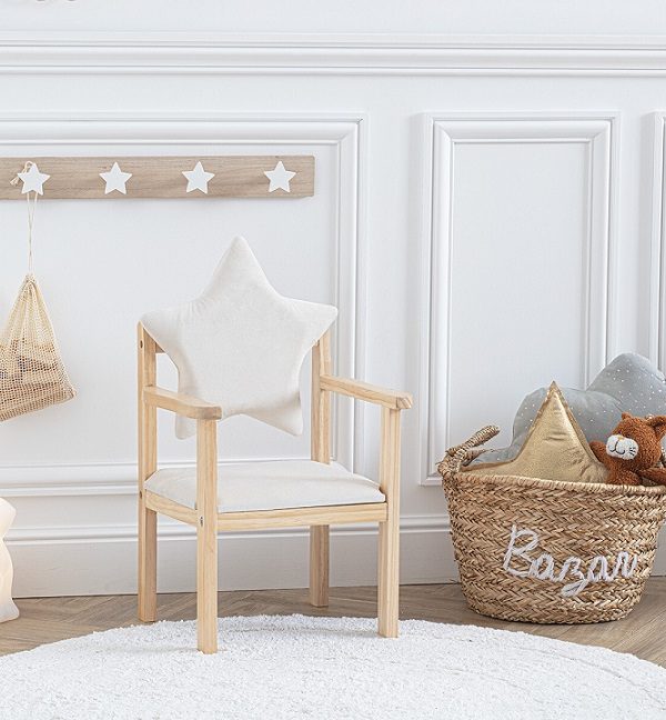 Hängare krokbräda vita stjärnor trä