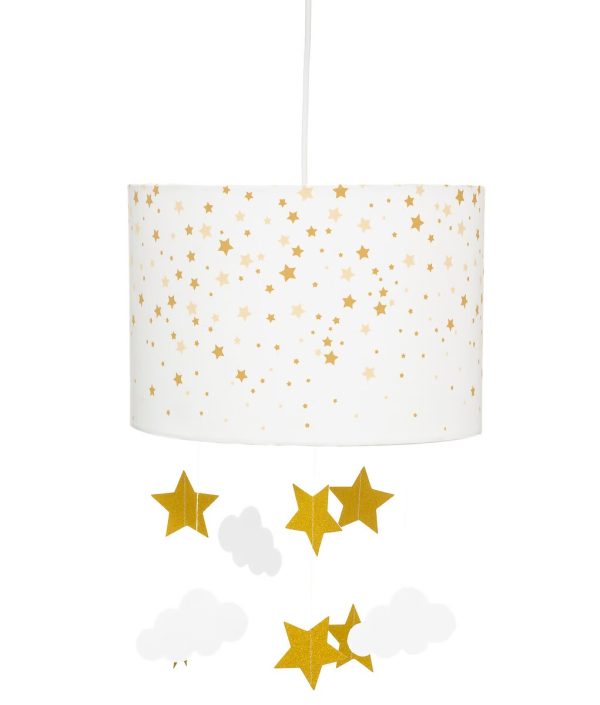 Vit taklampa till barnrummet, stjärnor