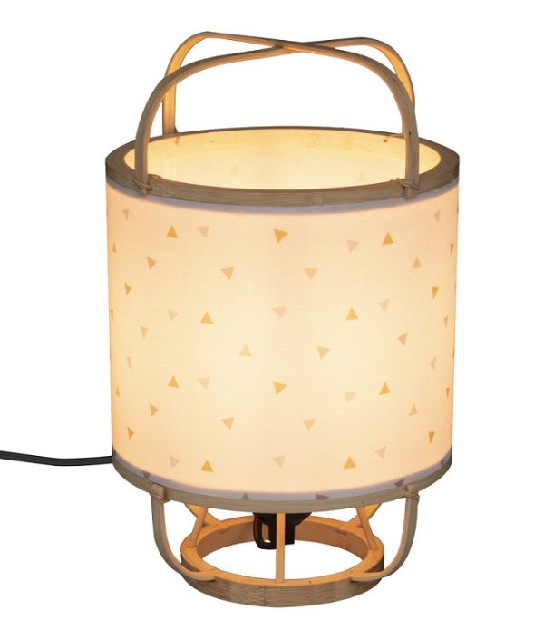 Bambu bordslampa till barnrummet, vit