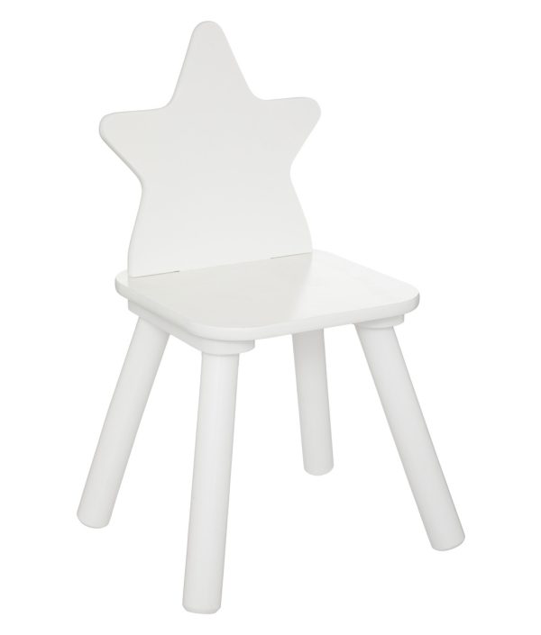 Vit stol till barnrummet, stjärna