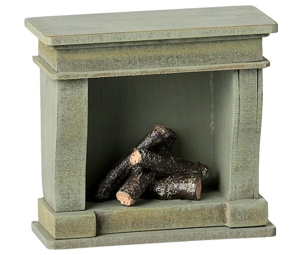 Maileg, öppen spis, vintage grön