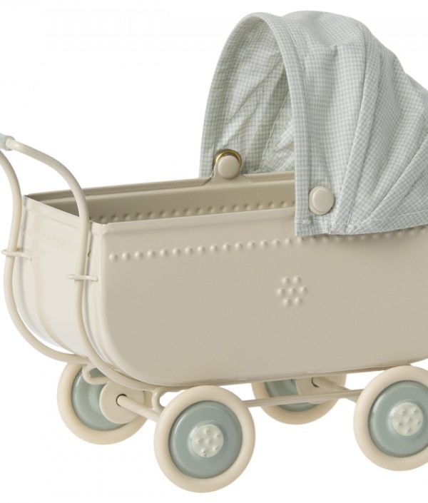Maileg, barnvagn micro, blue