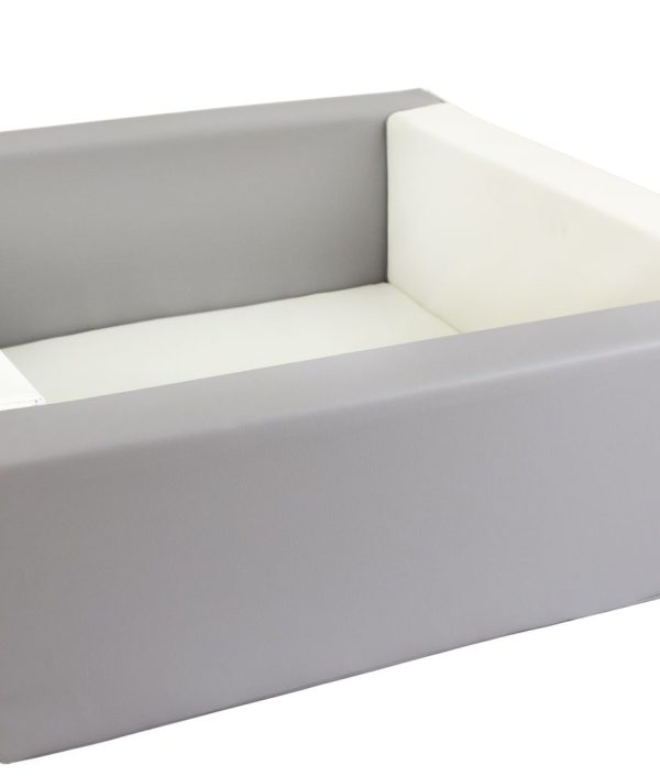 Rektangulärt grå/vit bollhav 80x80x30 cm (valfri bollfärg)