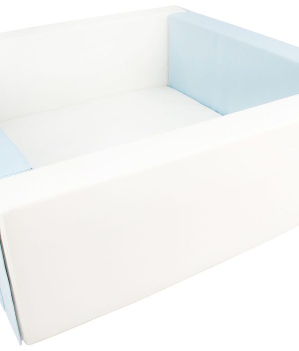 Rektangulärt blå/vit bollhav 80x80x30 cm (valfri bollfärg)