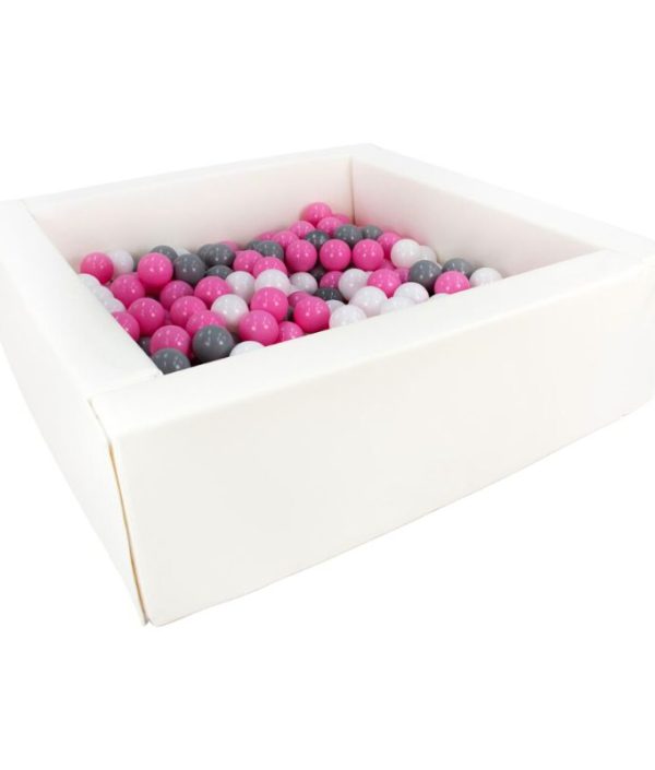 Rektangulärt vit bollhav 80x80x30 cm (valfri bollfärg)