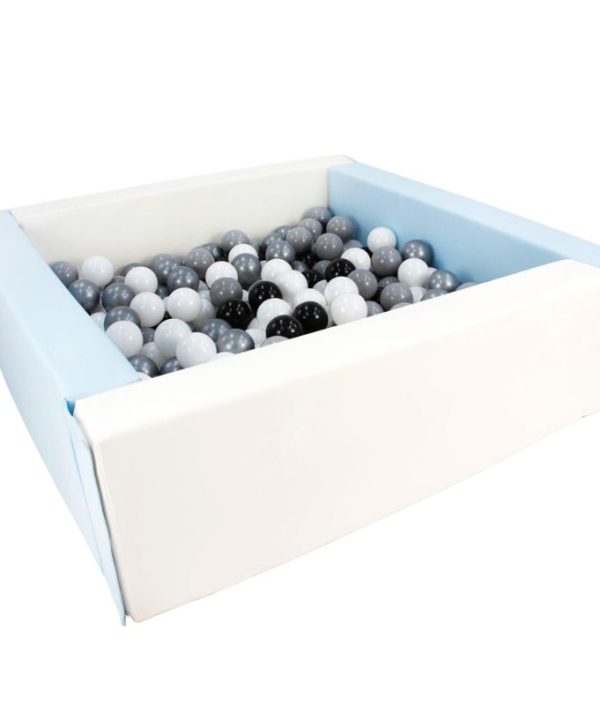 Rektangulärt blå/vit bollhav 80x80x30 cm (valfri bollfärg)