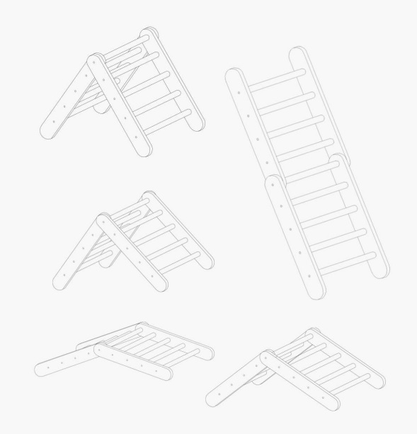 Meow, klättertriangel till barnrummet, vit/natur - Bild 7