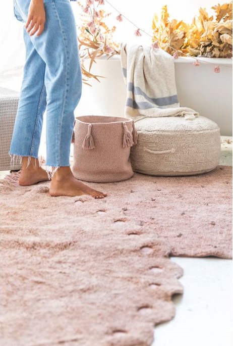 Lorena Canals rund rosa matta till barnrummet, Picone Nude - Bild 3