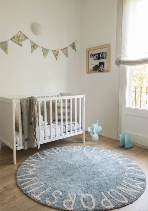 Lorena Canals matta till barnrummet, round abc blå