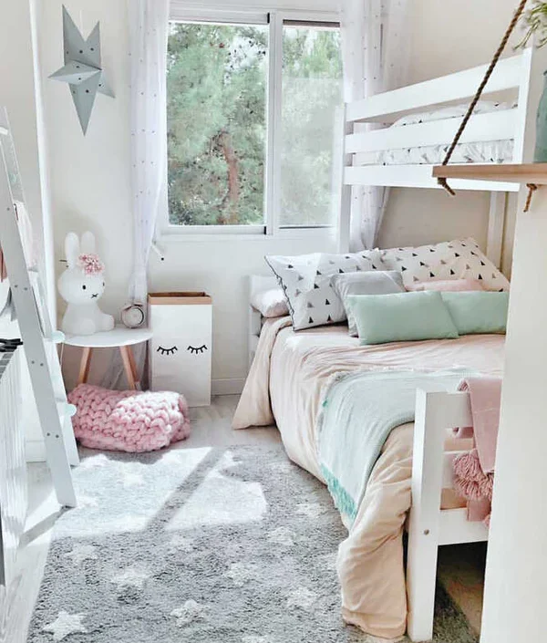 Lorena Canals matta till barnrummet 120 x 160, Grå stjärnor