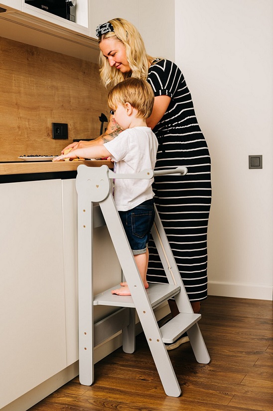 Hjälpa till pall hopfällbar, natur - Bild 3