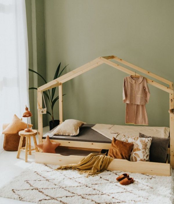 Natur hussäng 90x200 med förvaringslådor