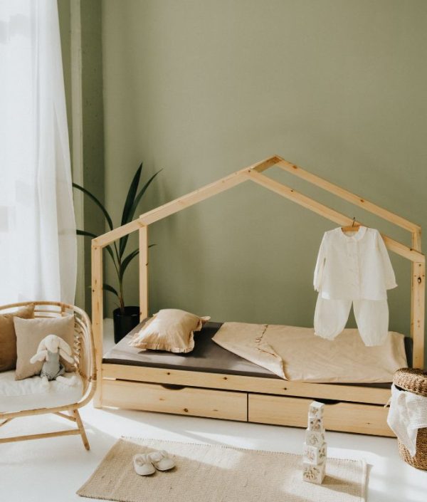 Natur hussäng 90x200 med förvaringslådor