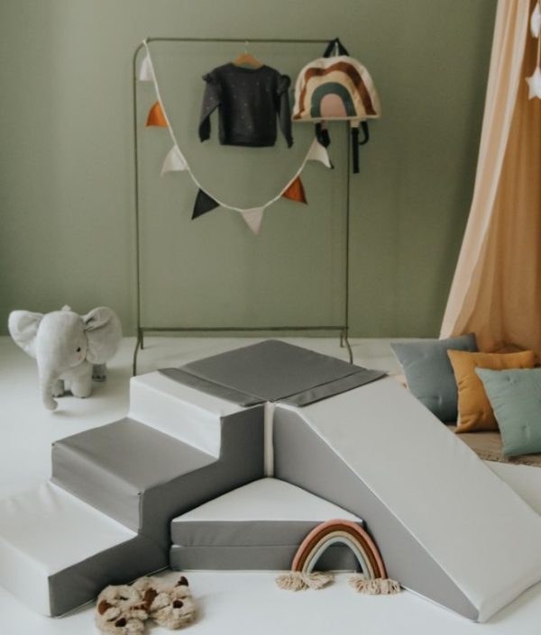 Babylove, Byggbar rutschkana vit/grå