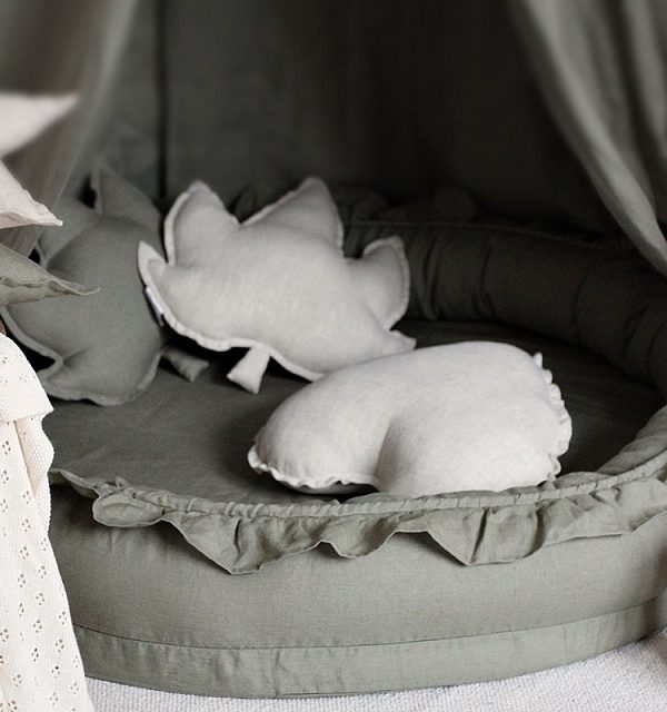 Cotton & Sweets olive junior nest i 100% linne