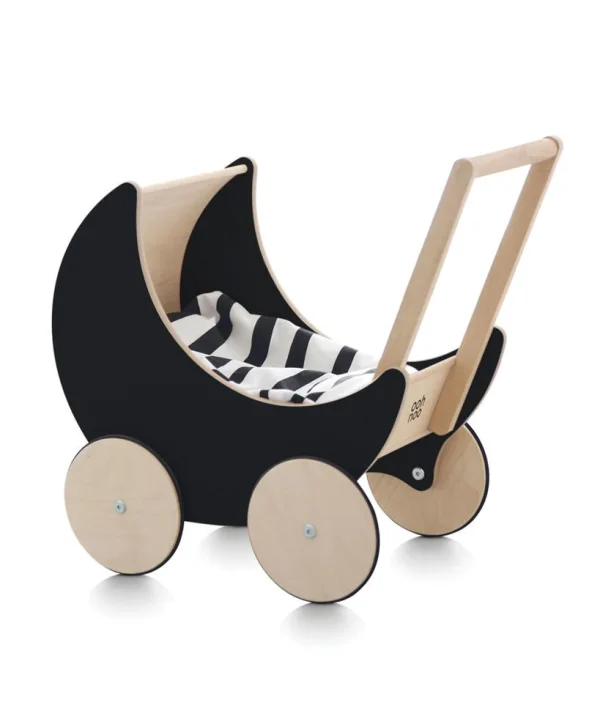 Dockvagn svart i trä, Ooh Noo