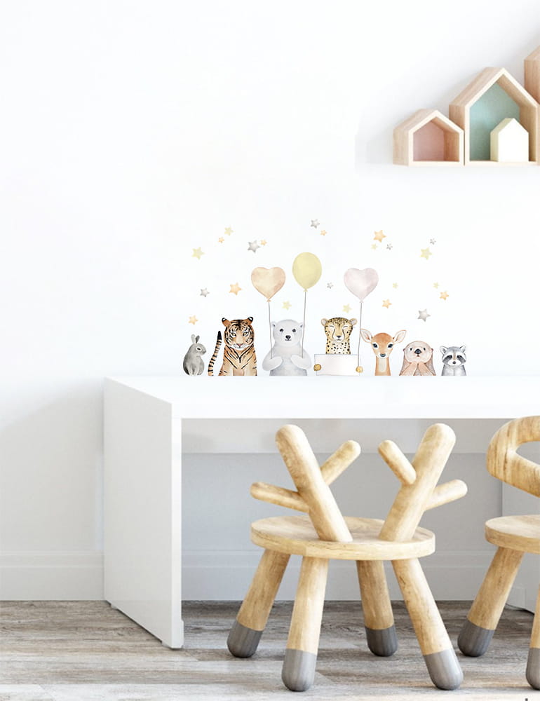 Väggklistermärke djur på kalas - Bild 6