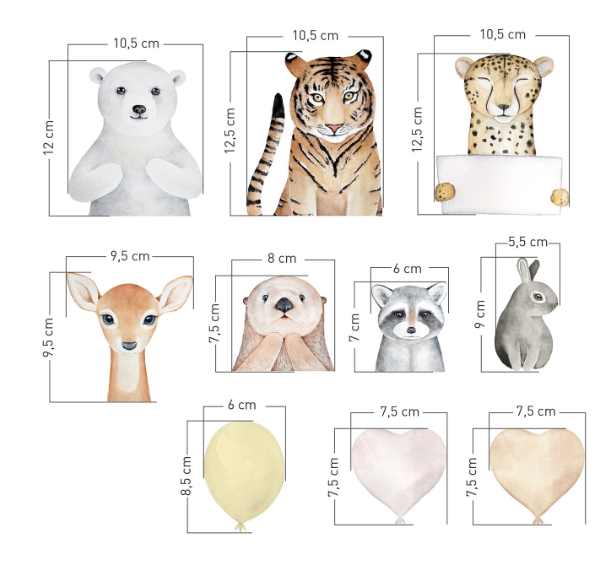 Väggklistermärke djur på kalas - Bild 3