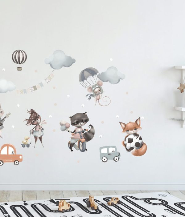 Väggklistermärke Flying friends