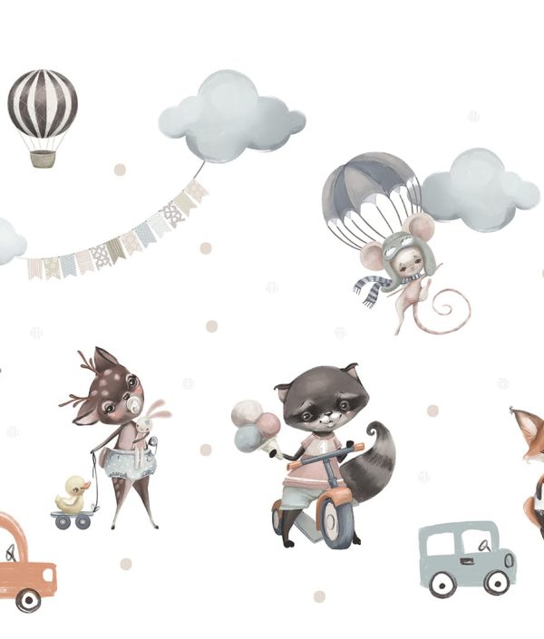 Väggklistermärke Flying friends