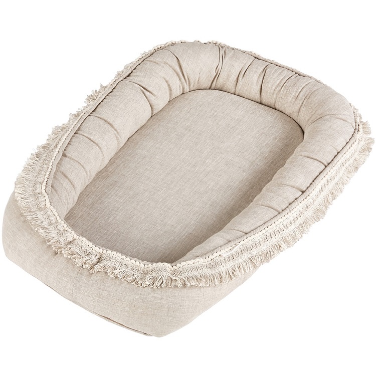 Cotton & Sweets, natur boho babynest i 100% linne