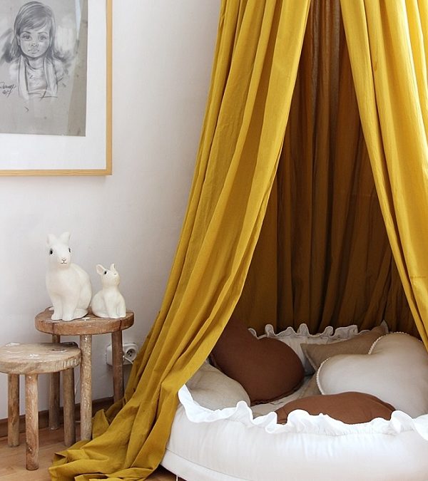 Stor mustard sänghimmel maxi 70 cm, Cotton & Sweets