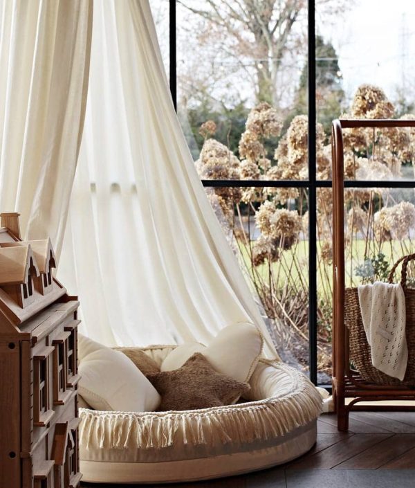 Boho vanilj sänghimmel i bomull till barnrummet, Cotton & Sweets