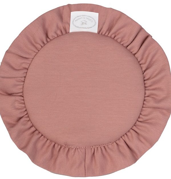 Blush rund matta med volang till dockhuset, Cotton&Sweets