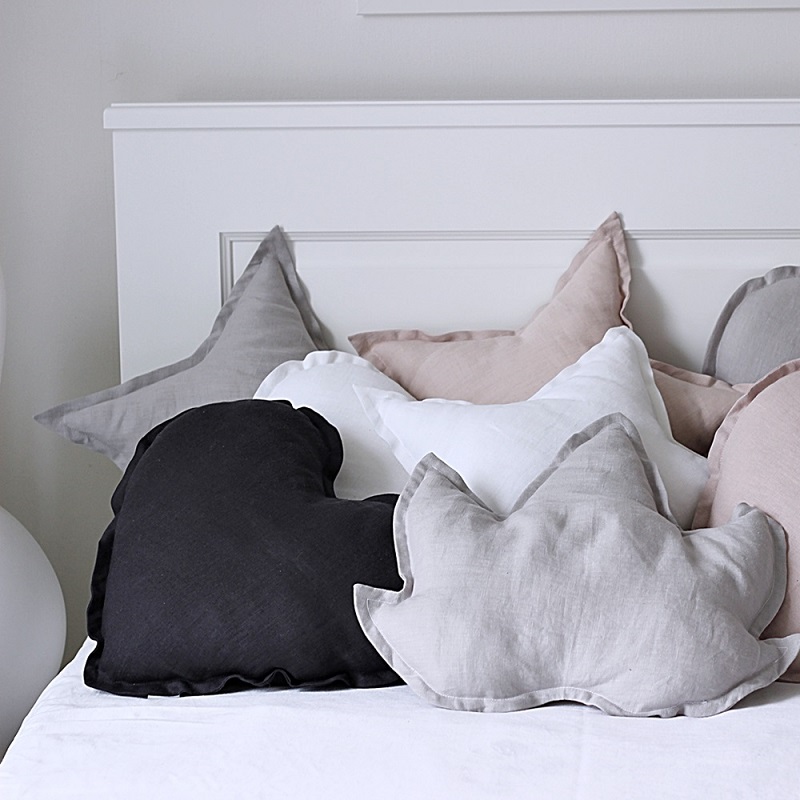 Kudde graphite hjärta av linne, Cotton&Sweets - Bild 4