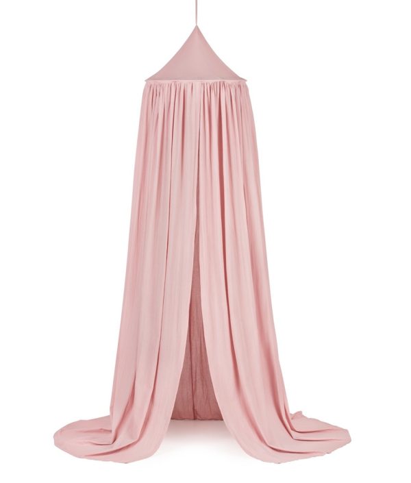 Sänghimmel blush pink till barnrummet med ljusslinga, Cotton & Sweets