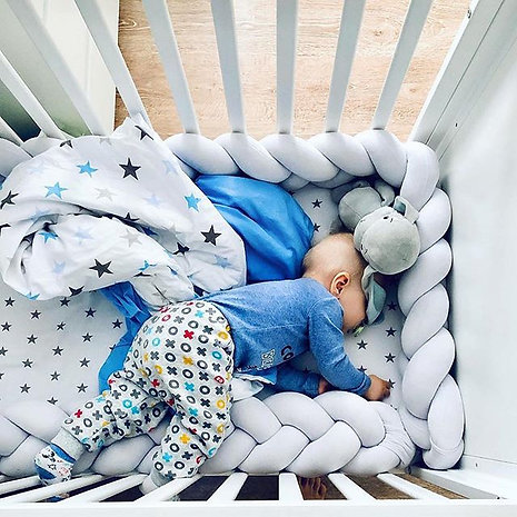 Spjälsängsskydd flätad, Light Grey - Bild 4