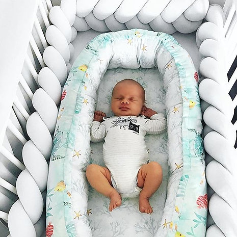 Spjälsängsskydd flätad, Light Grey - Bild 7