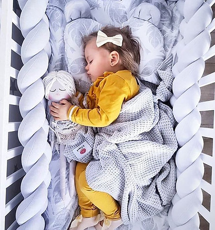 Spjälsängsskydd flätad, Light Grey - Bild 6